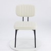 DOMETOUR Mid-Century Modern Kitchen Chair Set of 2 Dining Chairs-Upholstered, with Faux Leather Cushion Seat for Dining Room - 3 of 4