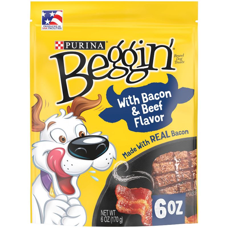 Purina Beggin' Strips Bacon & Beef Flavor Chewy Dog Treats, 1 of 9