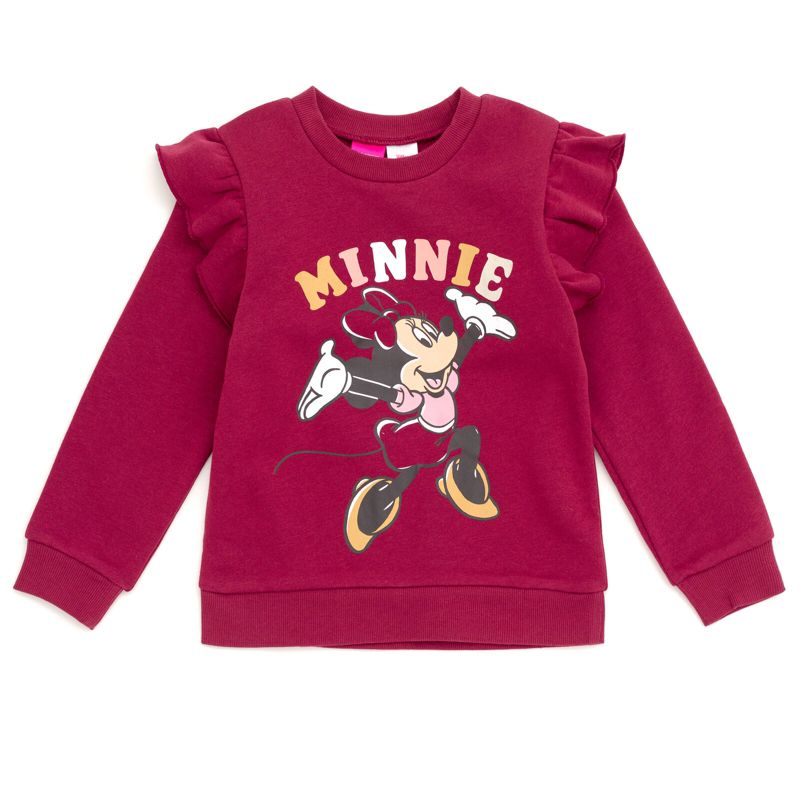Disney Princess Minnie Mouse Winnie the Pooh Rapunzel Eeyore Piglet Fleece Sweatshirt and Pants Set Infant to Little Kid, 4 of 8