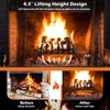 Tangkula 31/25/18-Inch Fireplace Log Grate Heavy Duty Solid Steel Fireplace Log Holder with 7 1/2" Steel Bars Indoor Outdoor Grill Fireplace Log Grate Black - 3 of 4