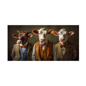 Canvas Wall Art - Sean Parnell 'Cow Nerd' Wall Art for Living Room, Bedroom, or Office Décor by Trademark Fine Art - 24 x 12 Inches - 1 of 4