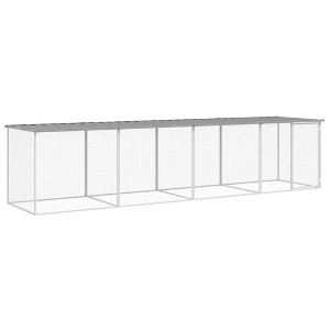 vidaXL Galvanized Steel Chicken Cage with Roof, Light Gray - Spacious Pen for Chicken and Small Pets, Integrated Mesh Design for Ventilation - 1 of 4