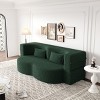 KWPZQEB Convertible Folding Sofa Bed, Teddy Fabric Foam-Filled Couch with 2 Pillows, Modern Folding Loveseat Sofa for Living Room, Bedroom - 2 of 4