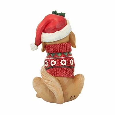 Festive Red and Green Resin Christmas Dog Figurine, 3.25 inches