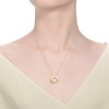 "Sterling Silver with 14K Gold Plating and Genuine Freshwater Round Pearl Pendant Necklace, Combining Classic Elegance and Modern Sophistication" - 2 of 4
