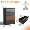 NicBex Modern File Cabinet with Lock, Lateral  Metal Filing Cabinets with Drawers and Anti-Tilt Design,Office Cabinet for Home, Office,Black/White - 3 of 4