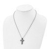 Black Bow Jewelry Men's Stainless Steel, Black Plated & Black CZ Cross Necklace, 20 Inch - 3 of 4