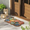 1'6"x2'6" Shell Scalloped Tufted Outdoor Coir Doormat Coral Orange/Blue - Threshold™ - 2 of 4