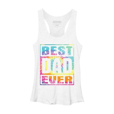 Women's Design By Humans Vintage Tie Dye Best Dad Ever By Racerback Tank Top
