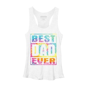 Women's Design By Humans Vintage Tie Dye Best Dad Ever By Racerback Tank Top - 1 of 2