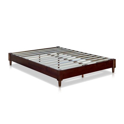 MUSEHOMEINC BF1008BK 12 Inch Tall Easy Assembly Solid Pine Wood Mid Century Platform Bed Frame with Wooden Slat Support, Walnut, King