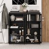 FUFU&GAGA Fashion Tempered Glass Display Cabinet, Multi-layer Compartment Design, Versatile Style, Create Personalised Home Space - 2 of 4