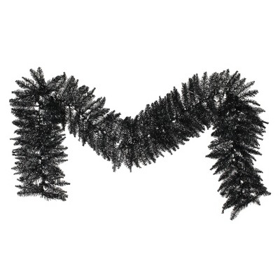 Vickerman K221714 9' x 14 Flocked Black Fir Garland 250T