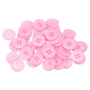 Unique Bargains Resin Craft Snap Round Flat 4-Hole Sewing Buttons 50 Pcs - 1 of 4