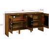 Vynxaria 60" Mid Century Modern Sideboard Buffet Cabinet, TV Media Console, Storage Cabinet for Kitchen Dining Room Entryway Hallway, Walnut - 4 of 4