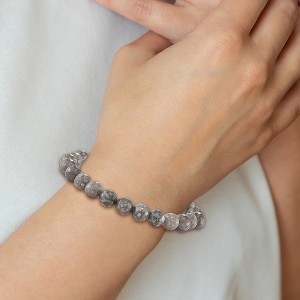 Chisel Stainless Steel Polished 8mm Light Brown Jade Beaded Stretch Bracelet - 1 of 2
