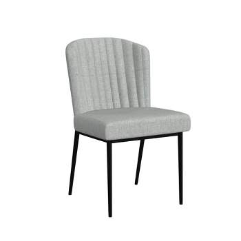 Nathan James Linus Modern Upholstered, 1, Light Gray/Dark Brown - Dining Chair