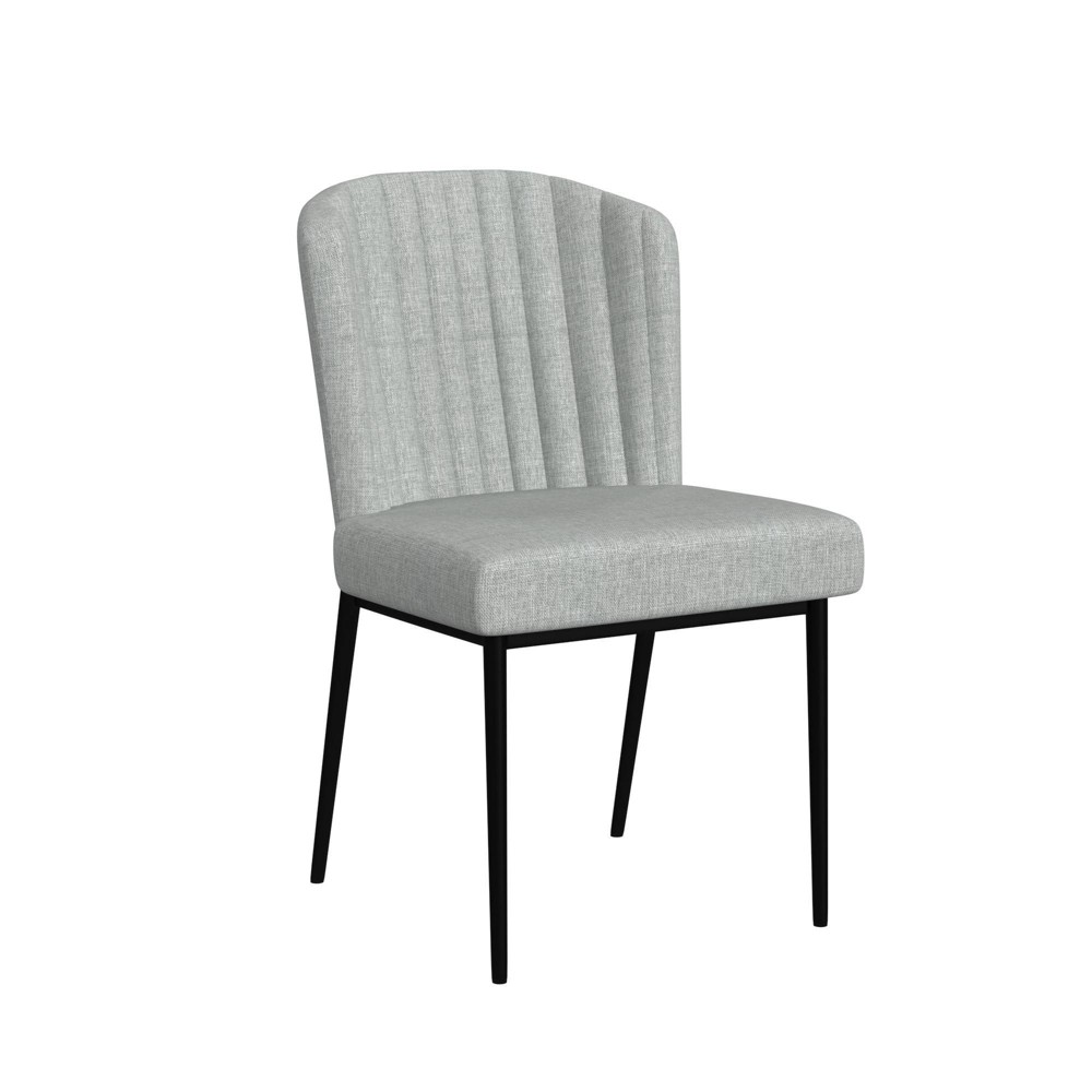 Photos - Chair Channel Back Dining  with Metal Legs Dark Gray - HomePop