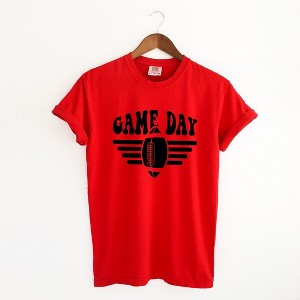Simply Sage Market Women's Football Game Day Stripes Short Sleeve Garment Dyed Tee - 1 of 4
