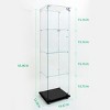 Syemin Decorative Storage Cabinets Glass Display Cabinet with 4 Shelve, Display Storage Cabinet, Floor Standing Display Cage, Black, 15.67"*13.58"*65" - 3 of 4
