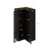 Hitow Black Exquisite Armoire Corner Armoire Glass Cabinet Door Built-In Lights - 3 of 4
