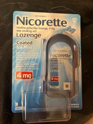 Nicorette 4mg Coated Nicotine Lozenge Stop Smoking Aid - Ice Mint ...