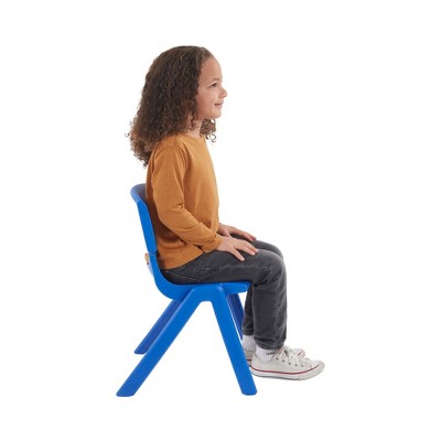 12-Piece Royal Blue Armless Plastic Stacking Accent Chairs