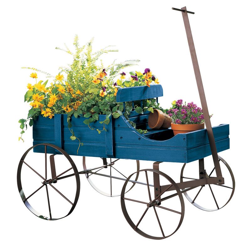 Collections Etc  Wagon Decorative Indoor / Outdoor Garden Backyard Planter, 1 of 6