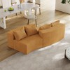 CAVINAS Curved Modular Sectional Sofa with 2 Seats,Symmetrical Semi Circular for Living Room,Modern Cloud Couch Sectional,2 Pillows per module,Yellow - 4 of 4