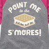Girls' - Instant Message - Point Me To The Smores Shirt Tail Raglan Graphic T-shirt - 2 of 4