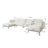 147" Modern U-Shaped Couch for Living Room,VelvetWJShome  Modular Sectional Sofa with Chaise,8" High Metal Legs, Easy to Clean - 3 of 4