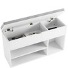 Shoe Bench with Cushion,Adjustable Shelf Entryway Bench,Hidden Storage Shoe Bench - 3 of 4