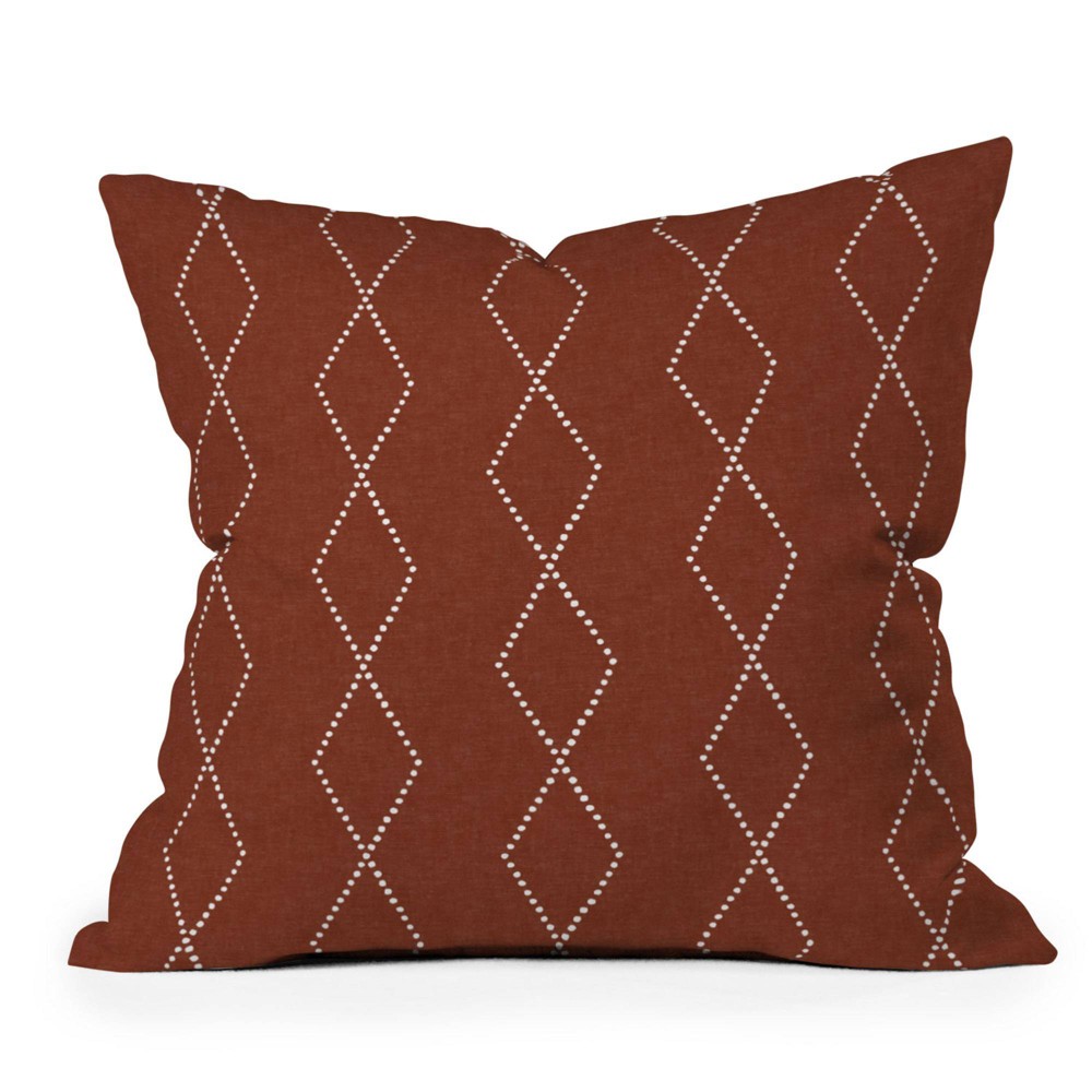 Photos - Pillow 20"x20" Oversize Little Arrow Design Co Geo Boho Diamond Rust Square Throw  Orange - Deny Designs