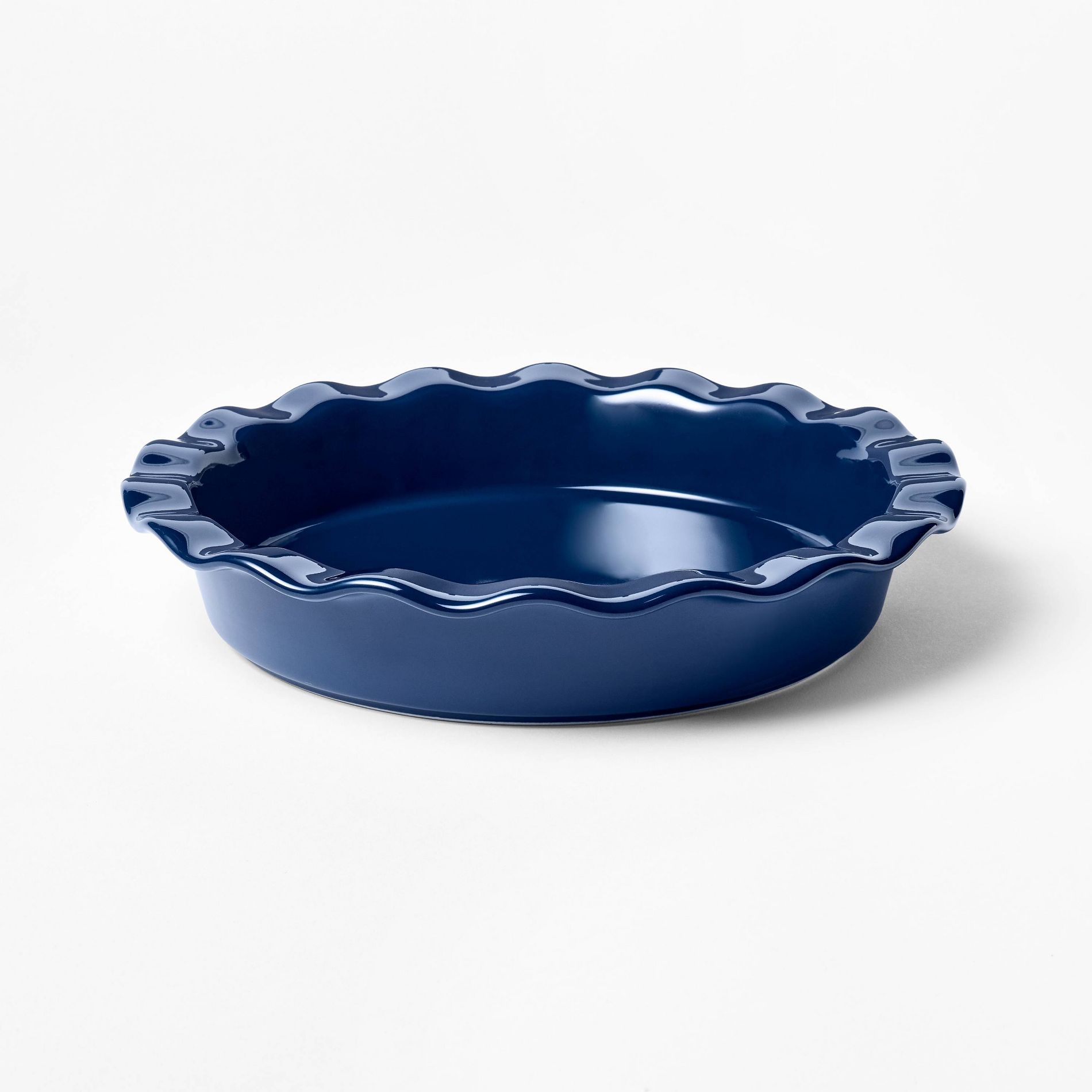 9" Stoneware Round Pie Pan Navy Blue - Figmint™