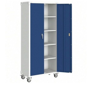 Coucheta 71" Garage Storage Cabinet - Heavy-Duty Metal Tool Locker with Wheels, Pegboard Door & Adjustable Shelves for Workshop/Office - 1 of 4