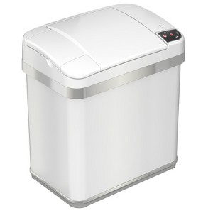 halo Stainless Steel Rectangular Sensor Trash Can with AbsorbX Odor Control System and Fragrance - 1 of 4