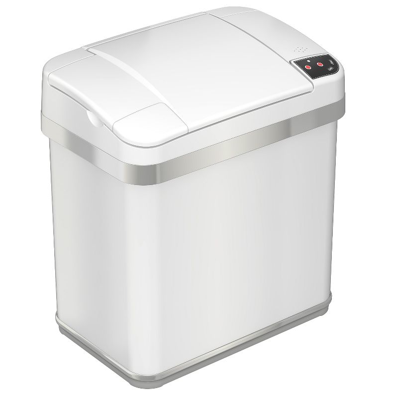 halo Stainless Steel Rectangular Sensor Trash Can with AbsorbX Odor Control System and Fragrance, 1 of 7