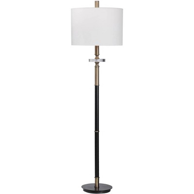 Uttermost Modern Floor Lamp 67 Tall Aged Black Brass Plated White