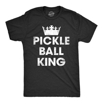 Mens Pickle Ball King T Shirt Funny Champion Pickleball Lovers Tee For Guys - Crazy Dog Men's T Shirt