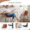 Faux Leather Armless Commercial Counter Height Barstools with Metal Legs and Footrest,Restaurants Kitchen Island with Bucket Seats-Cuddlewood - 3 of 4