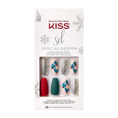 Kiss Special Design Limited Edition Fake Nails - Snow Balls - 28ct