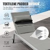 78.3'' Gray Outdoor Patio Chaise Lounge Set of 3 with Side Table and Wheels Adjustable Recliner All Weather - 4 of 4