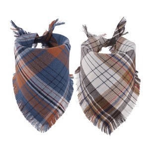 Unique Bargains Dog Bandanas with Tassels Edges 2 Pcs - 1 of 4