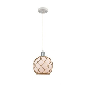 Farmhouse Rope - 1 Light Cord Hung Mini Pendant In Industrial Style-10 Inches Tall and 8 Inches Wide - 1 of 1
