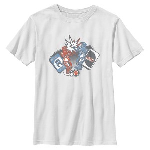 Boys Mattel Classic Blue Bomber and Red Rocker Robots T Shirt - 1 of 4