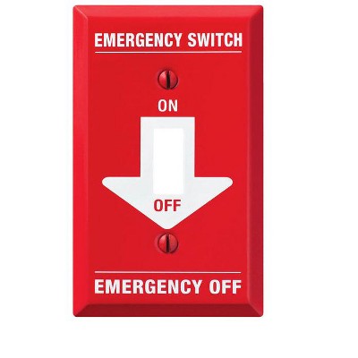 Amerelle Pro Emergency Red/White 1 gang Stamped Steel Toggle Emergency Switch Wall Plate 1 pk