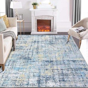 Machine Washable Rug Non Slip Modern Abstract Area Rug Stain Resistant Low Pile Carpet Indoor Floor Mat for Living Room Dining Room Bedroom Office - 1 of 4
