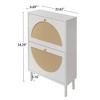 Vynxaria 2-Door Rattan Shoe Rack - Double Layer Storage, White Finish, Elegant Design for Living Room & Hallway - 4 of 4