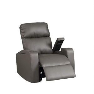 Faux Leather Electric Power Recliner Chair with Cup Holders and Arm Storage - 1 of 4