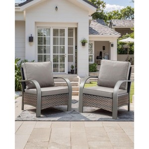 SUGOLD Outdoor Wicker Patio Chairs Set of 2-High Back Patio Dining Chairs Outdoor Patio Chairs for Grey - 1 of 1